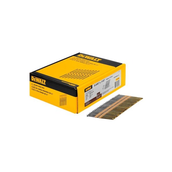 Dewalt Collated Framing Nail, 23/8 in L, Bright, 21 Degrees DWRHS8D113
